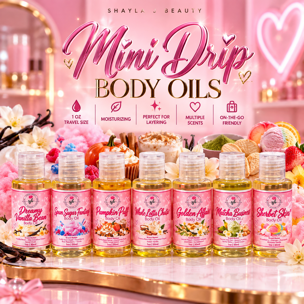 Shayla J Beauty | Mini Drip Body Oils